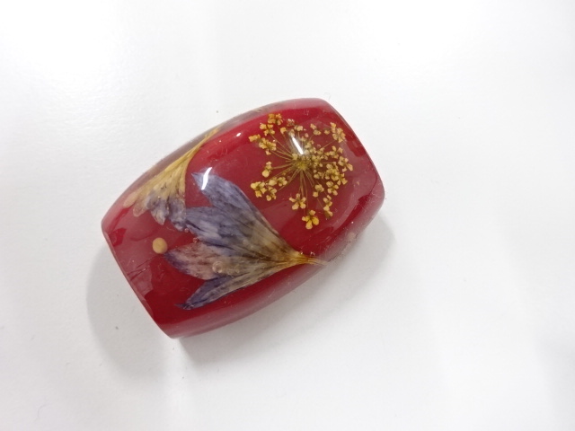 アンティーク　ドライフラワー　帯留め